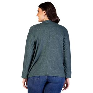 Plus Size 24/7 Comfort Apparel Single Button Front Cardigan alternate view