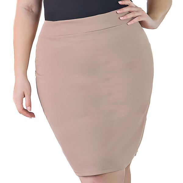 Plus Size 24/7 Comfort Apparel Solid Knee Length Pencil Skirt alternate view