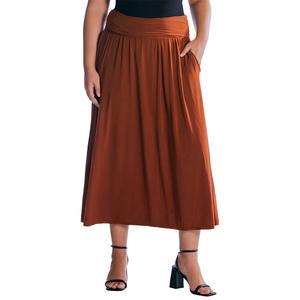 Plus Size 24/7 Comfort Apparel Flow A-Line Maxi Skirt