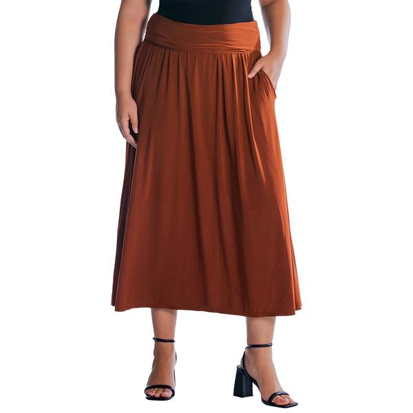 Plus Size 24/7 Comfort Apparel Flow A-Line Maxi Skirt