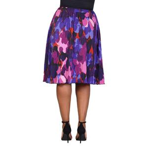 Plus Size 24/7 Comfort Apparel Multicolor Accordion Midi Skirt alternate view