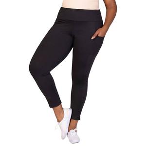 Plus Size 24/7 Comfort Apparel Side Pocket Yoga Leggings