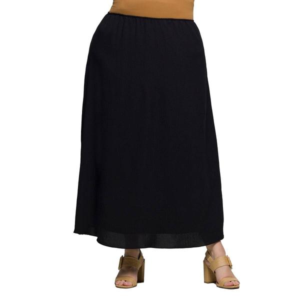 Plus Size 24/7 Comfort Apparel Elastic Waist A Line Maxi Skirt alternate view