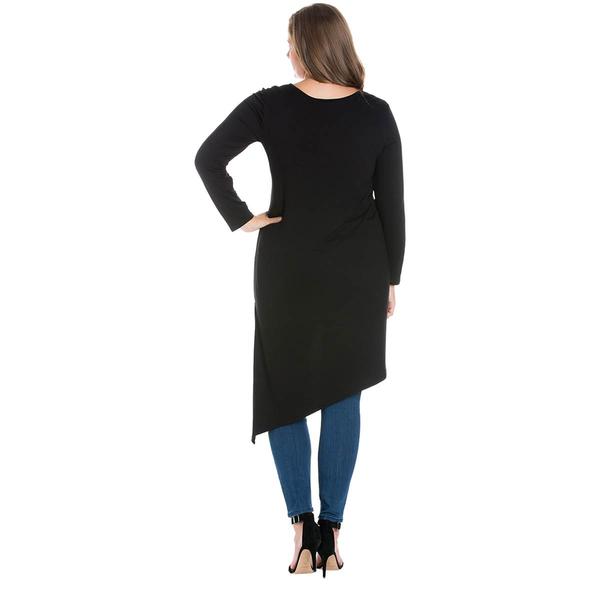Plus Size 24/7 Comfort Apparel Asymmetrical Knee Length Tunic alternate view