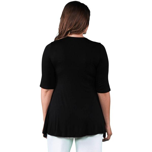 Plus Size 24/7 Comfort Apparel Elbow Sleeve Tunic alternate view