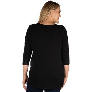 Plus Size 24/7 Comfort Apparel Criss Cross Round Hemline Tunic alternate view