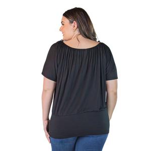 Plus Size 24/7 Comfort Apparel Split Shoulder Solid Tunic Top alternate view