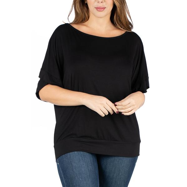 Plus Size 24/7 Comfort Apparel Dolman Sleeve Tunic