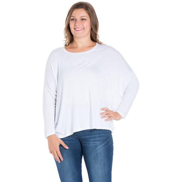 Plus Size 24/7 Comfort Apparel Dolman Long Sleeve Top