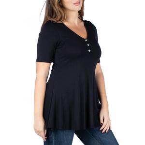 Plus Size 24/7 Comfort Apparel Elbow Sleeve Tunic alternate view