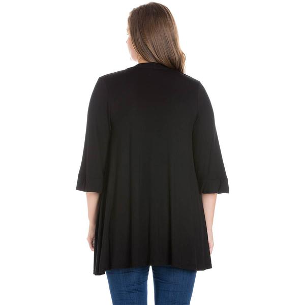 Plus Size 24/7 Comfort Apparel Extended Length Open Cardigan alternate view