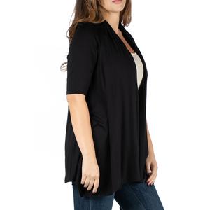 Plus Size 24/7 Comfort Apparel Elbow Sleeve Cardigan alternate view