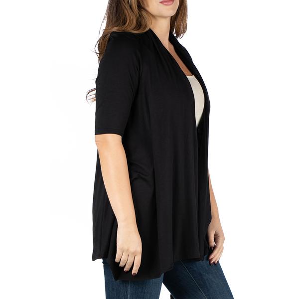Plus Size 24/7 Comfort Apparel Elbow Sleeve Cardigan alternate view