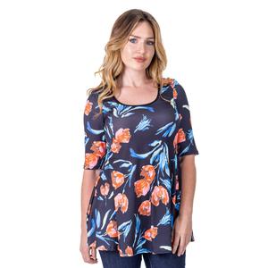 Womens 24/7 Comfort Apparel Tulip Elbow Sleeve Tunic Top alternate view