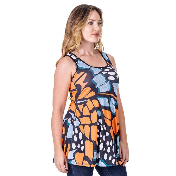 Womens 24/7 Comfort Apparel Butterfly Scoop Neck Tank Top alternate view