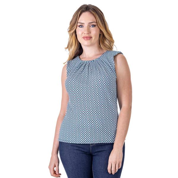 Womens 24/7 Comfort Apparel Medallion Sleeveless Blouse