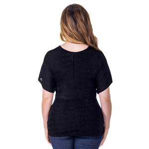 Womens 24/7 Comfort Apparel Knot Front V-Neck Blouse alternate view