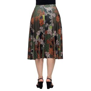 Womens 24/7 Comfort Apparel Green Paisley Pocket Midi Skirt alternate view