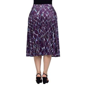 Womens 24/7 Comfort Apparel Purple Geo Pocket Midi Skirt alternate view