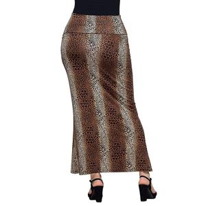 Womens 24/7 Comfort Apparel Leopard Foldover Waist Maxi Skirt alternate view