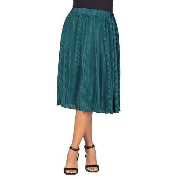 Womens 24/7 Comfort Apparel Pleated Party Midi Skirt