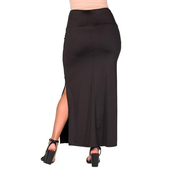 Womens 24/7 Comfort Apparel Versatile Side Waist Maxi Skirt alternate view