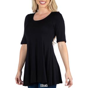 Womens 24/7 Comfort Apparel Elbow Sleeve Swing Tunic alternate view