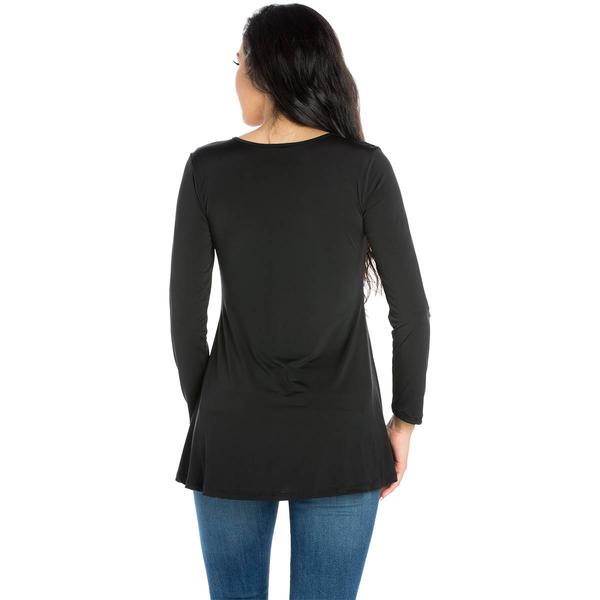 Womens 24/7 Comfort Apparel Flared Henley Tunic alternate view