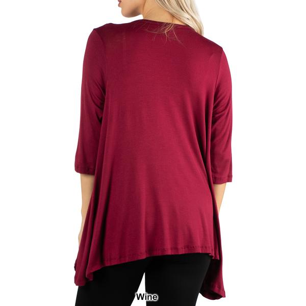 Womens 24/7 Comfort Apparel Elbow Length Open Cardigan alternate view