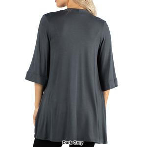 Womens 24/7 Comfort Apparel Elbow Length Open Front Cardigan alternate view