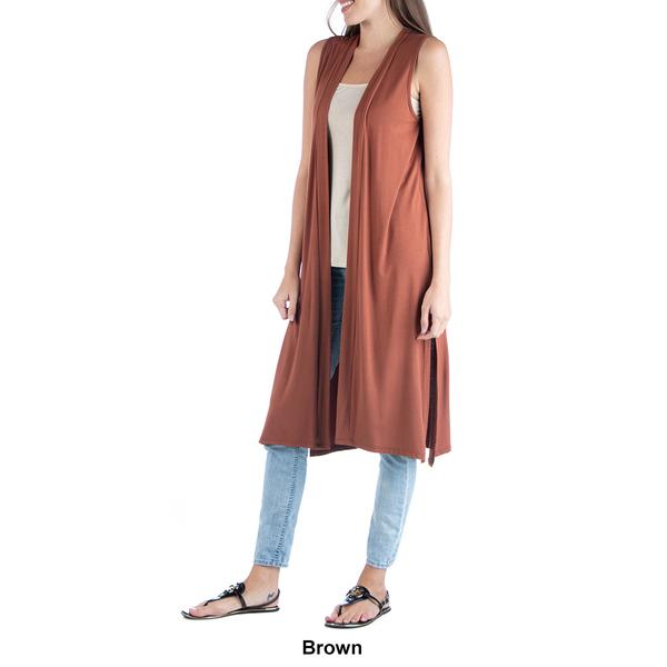 Womens 24/7 Comfort Apparel Long Cardigan Vest with Side Slit alternate view