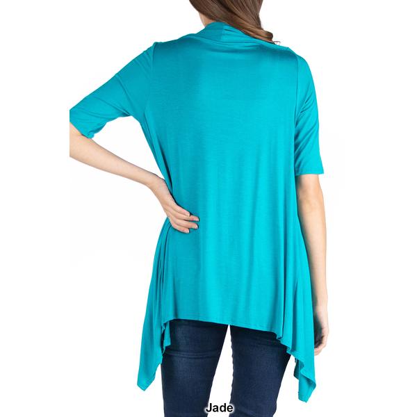 Womens 24/7 Comfort Apparel Loose Fit Half Sleeve Cardigan alternate view