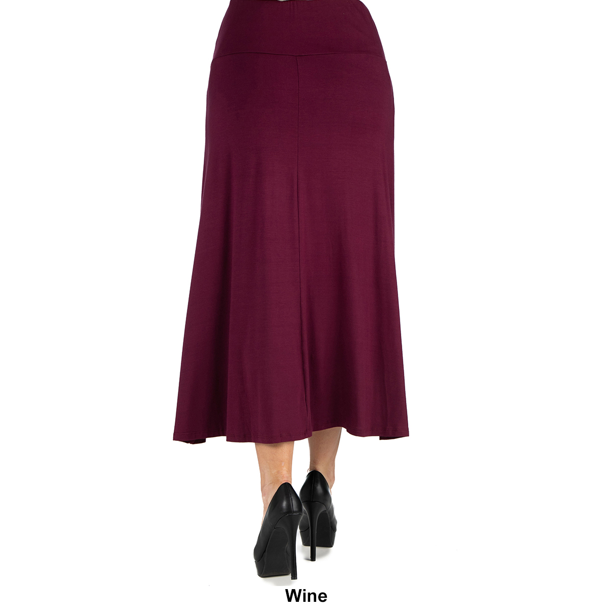 Womens 24/7 Comfort Apparel Elastic Waist Maxi Skirt