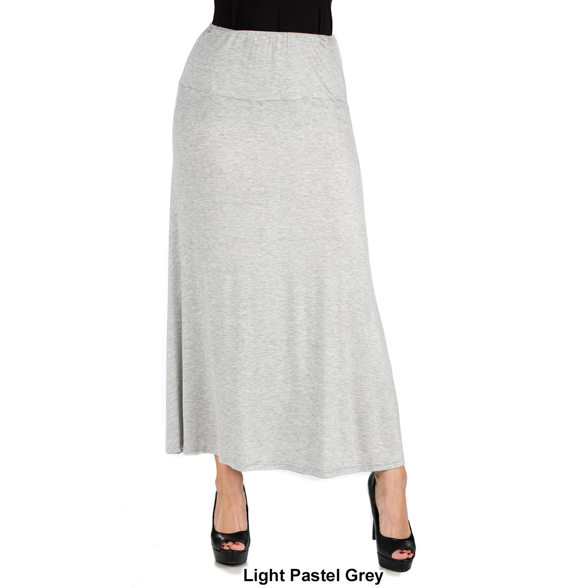 Womens 24/7 Comfort Apparel Elastic Waist Maxi Skirt