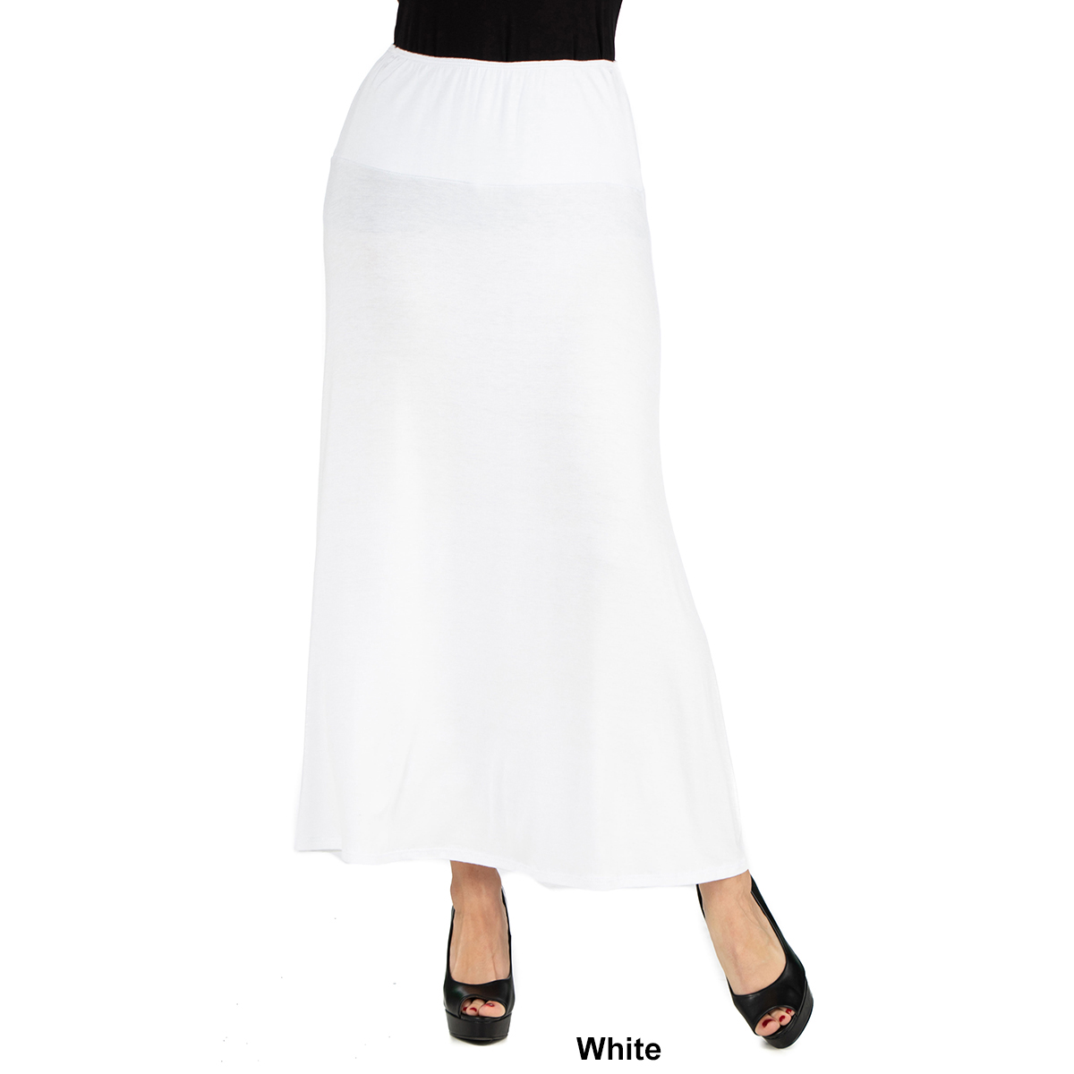 Womens 24/7 Comfort Apparel Elastic Waist Maxi Skirt