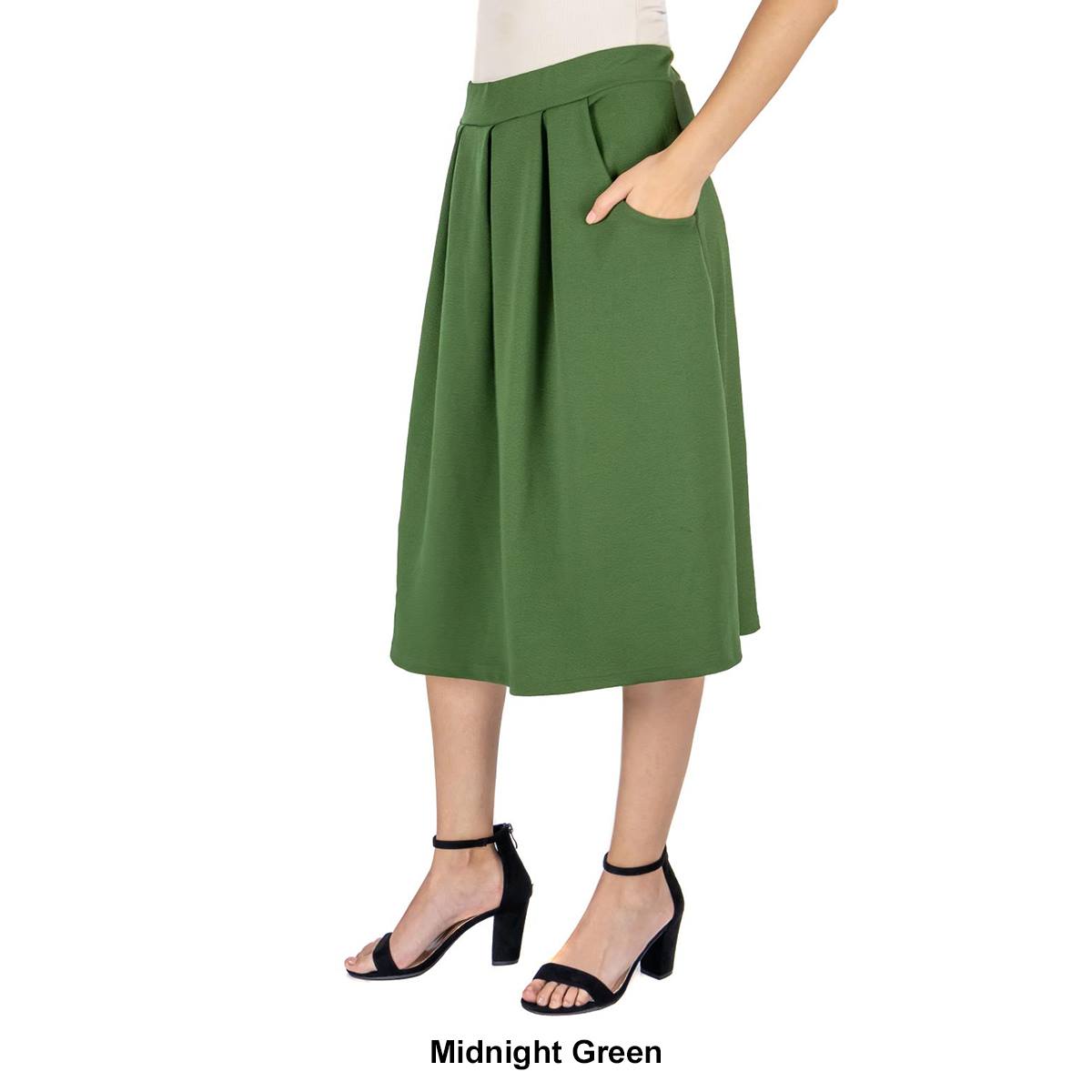 Womens 24/7 Comfort Apparel Classic Knee Length Solid Skirt