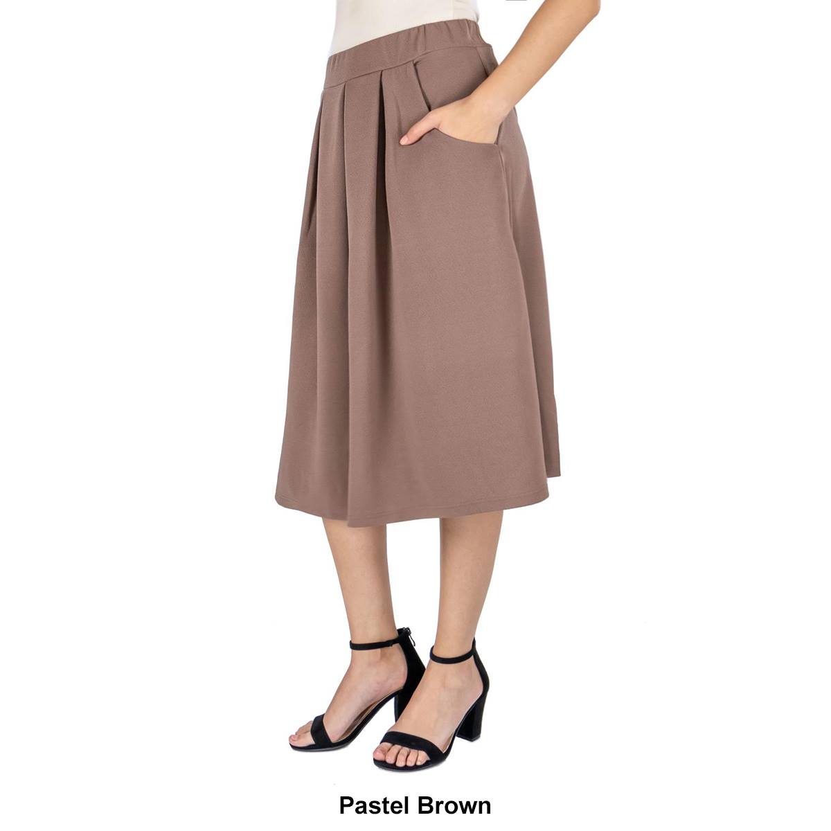 Womens 24/7 Comfort Apparel Classic Knee Length Solid Skirt