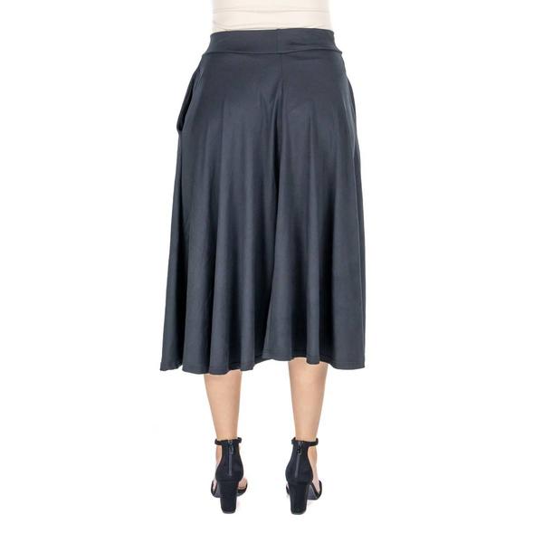 Womens 24/7 Comfort Apparel Pleated Elastic Waist Midi Skirt alternate view