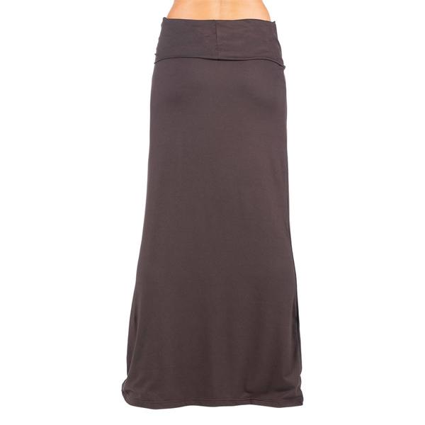 Womens 24/7 Comfort Apparel Foldover Solid Maxi Skirt alternate view