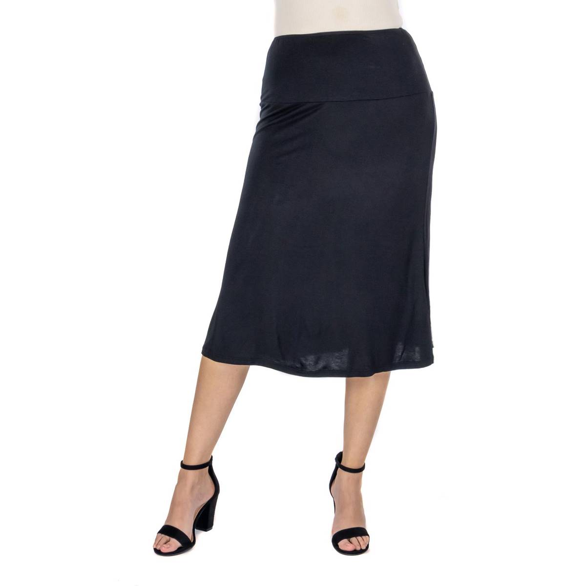 Womens 24/7 Comfort Apparel A-Line Knee Length Skirt