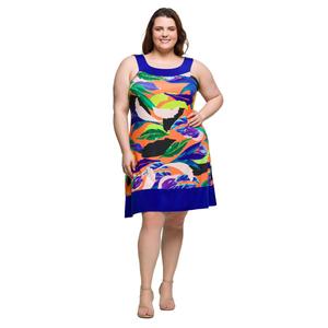 Plus Size 24/7 Comfort Apparel Multicolor Sleeveless Shift Dress alternate view