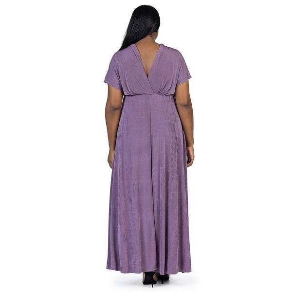Plus Size 24/7 Comfort Apparel Front Slit Empire Waist Dress alternate view