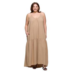 Plus Size 24/7 Comfort Apparel Lightweight Pocket Maxi Dress alternate view
