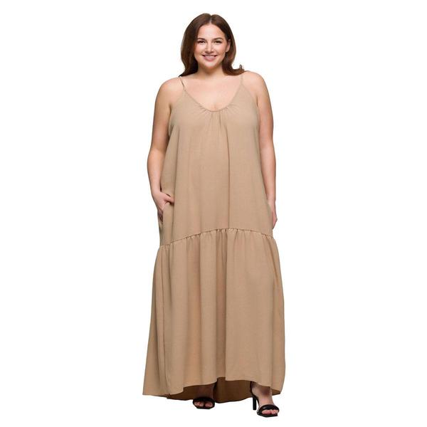Plus Size 24/7 Comfort Apparel Lightweight Pocket Maxi Dress alternate view