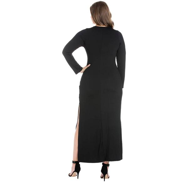 Plus Size 24/7 Comfort Apparel Fitted Maxi Dress alternate view