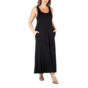 Plus Size 24/7 Comfort Apparel Sleeveless Maxi Dress with Pockets alternate view