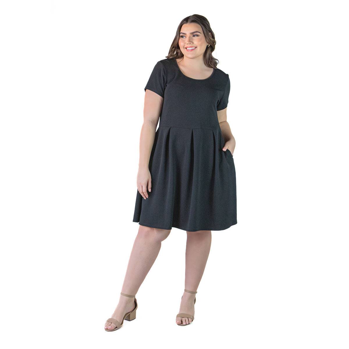 Plus Size 24/7 Comfort Apparel Fit & Flare Dress