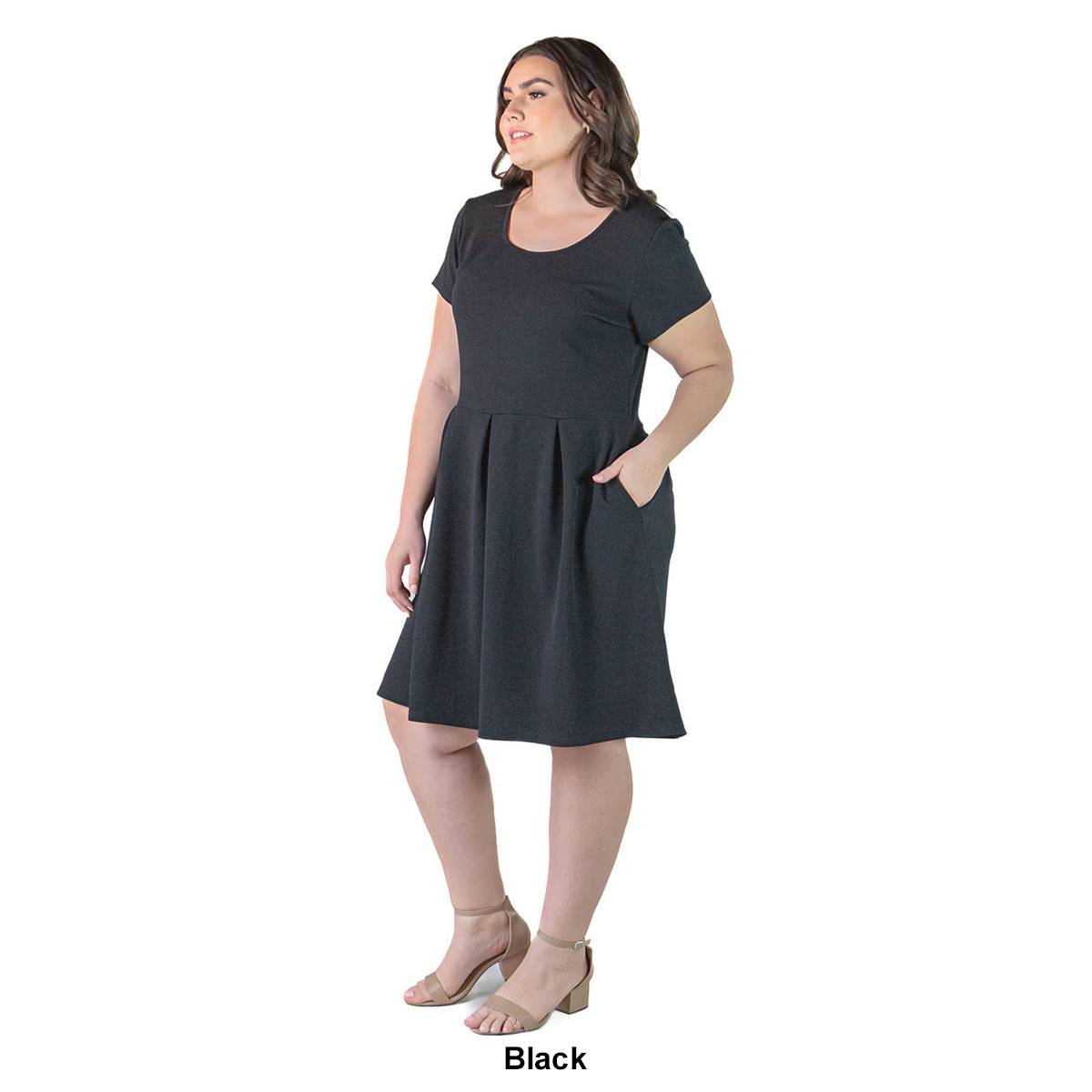 Plus Size 24/7 Comfort Apparel Fit & Flare Dress