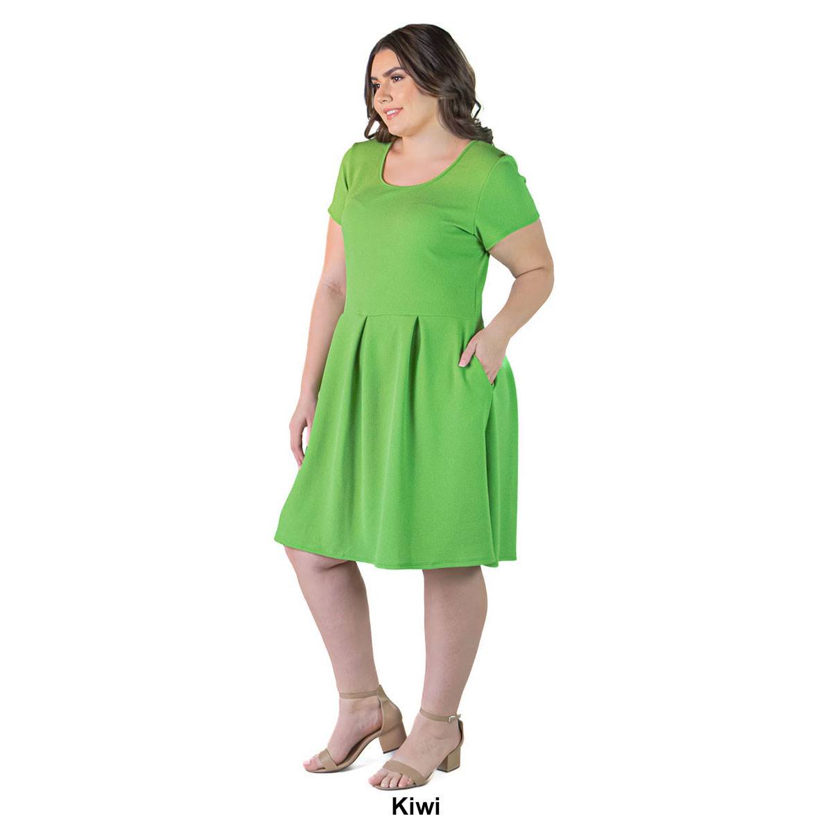 Plus Size 24/7 Comfort Apparel Fit & Flare Dress