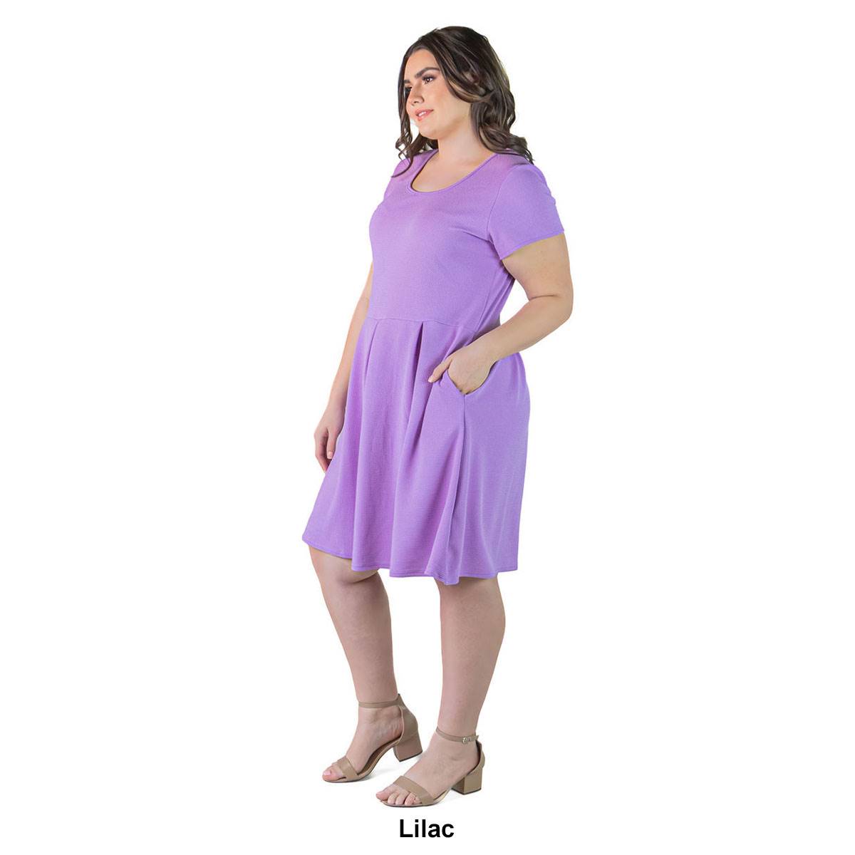 Plus Size 24/7 Comfort Apparel Fit & Flare Dress